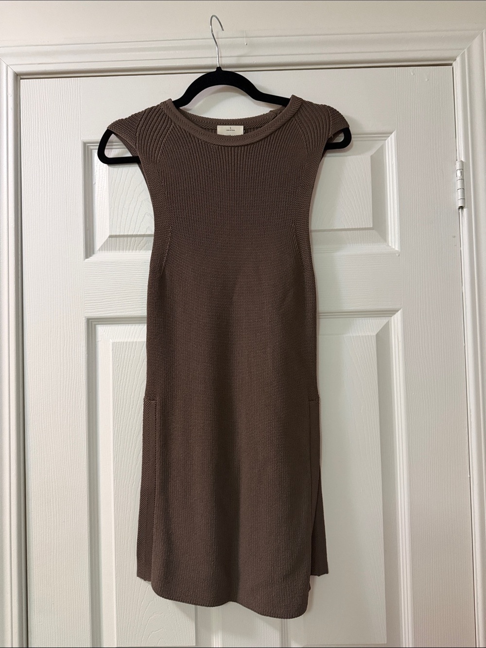 Wilfred Brown Sleeveless Knit Shift Mini Dress